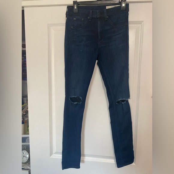 Rag & Bone 10 Inch Distressed Skinny Jeans - Picture 1 of 5